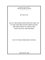 Quản lý hoạt động đánh giá kết quả học tập của học sinh theo chương trình giáo dục phổ thông mới ở các trường THPT huyện hưng hà, tỉnh thái bình
