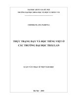 (Luận văn thạc sĩ) thực trạng dạy và học tiếng việt ở các trường đại học thái lan    