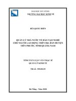 Quản lý nhà nước về đào tạo nghề cho người lao động trên địa bàn huyện tiên phước, tỉnh quảng nam 