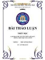 Cặp phạm trù nguyên nhân  kết quả trong triết học mác lênin