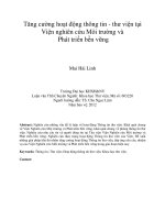 (Luận văn thạc sĩ) tăng cường hoạt động thông tin   thư viện tại viện nghiên cứu môi trường và phát triển bền vững 