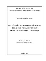 (Luận văn thạc sĩ) đại từ nhân xưng trong tiếng anh, tiếng đức và cách biểu đạt tương đương trong tiếng việt 