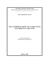 (Luận văn thạc sĩ) tòa án hình sự quốc tế và khả năng gia nhập của việt nam   