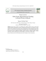 Một số vấn đề về đào tạo thực hành công tác xã hội trong trường học