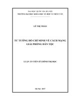 (Luận án tiến sĩ) tư tưởng hồ chí minh về cách mạng giải phòng dân tộc 