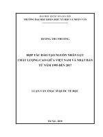 (Luận văn thạc sĩ) hợp tác đào tạo nguồn nhân lực chất lượng cao giữa việt nam và nhật bản từ năm 1995 đến 2017    
