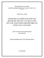 (Luận văn thạc sĩ) ảnh hưởng của chính sách ngôn ngữ đối với việc tiếp thu và sử dụng ngôn ngữ nước ngoài trong đời sống hiện nay ở việt nam và hàn quốc 