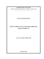 (Luận văn thạc sĩ) truyền thông về luật doanh nghiệp 2014 trên báo điện tử 