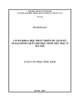(Luận văn thạc sĩ) cơ sở khoa học phát triển du lịch dã ngoại cho học sinh tiểu học ở hà nội 