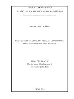 (Luận văn thạc sĩ) đào tạo nghề và giải quyết việc làm cho lao động nông thôn tỉnh thái bình hiện nay