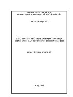 (Luận văn thạc sĩ) đảng bộ tỉnh phú thọ lãnh đạo thực hiện chính sách dân tộc từ năm 2001 đến năm 2010 