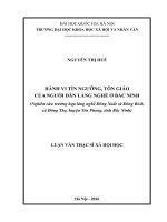 (Luận văn thạc sĩ) hành vi tín ngưỡng, tôn giáo của người dân làng nghề ở bắc ninh (nghiên cứu trường hợp làng nghề đông xuất và đông bích, xã đông thọ, huyện yên phong, tỉnh bắc ninh) 