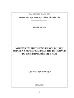 (Luận văn thạc sĩ) nghiên cứu thị trường khách du lịch israel và một số giải pháp thu hút khách israel đến việt nam 