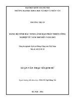 (Luận văn thạc sĩ) đảng bộ tỉnh bắc ninh lãnh đạo phát triển công nghiệp từ năm 2005 đến năm 2015 