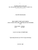 (Luận văn thạc sĩ) phát triển ý thức quốc phòng cho cán bộ công chức trên địa bàn hà nội hiện nay 