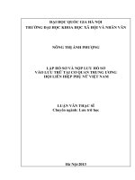 (Luận văn thạc sĩ) lập hồ sơ và nộp lưu hồ sơ vào lưu trữ tại cơ quan trung ương hội liên hiệp phụ nữ việt nam   