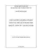 (Luận văn thạc sĩ) làng vạn phúc (hà đông) nửa đầu thế kỷ XX   tiếp cận từ phương diện kinh tế   chính trị   văn hoá   xã hội 