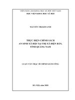 Thực hiện chính sách an sinh xã hội tại thị xã điện bàn, tỉnh quảng nam 