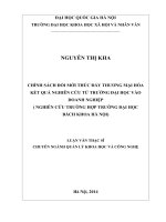 (Luận văn thạc sĩ) CHÍNH SÁCH đổi mới THÚC đẩy THƯƠNG mại hóa kết QUẢ NGHIÊN cứu từ TRƯỜNG đại học vào DOANH NGHIỆP 
