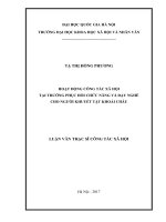 (Luận văn thạc sĩ) hoạt động công tác xã hội tại trường phục hồi chức năng và dạy nghề cho người khuyết tật khoái châu 