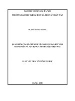 (Luận văn thạc sĩ) quan điểm của hồ chí minh về giáo dục đạo đức cho thanh niên và vận dụng vào điều kiện hiện nay   