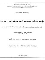 (Luận văn thạc sĩ) phạm trù kính ngữ trong tiếng nhật 