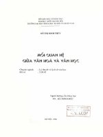 (Luận án tiến sĩ) mối quan hệ giữa văn hoá và văn học  luận văn PTS  lý thuyết và lịch sử văn học 60 22 32 