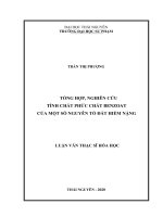 (Luận văn thạc sĩ) Tổng hợp, nghiên cứu tính chất phức chất benzoat của một số nguyên tố đất hiếm nặng