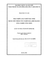 (Luận văn thạc sĩ) phát triển làng nghề ở bắc ninh trong tiến trình công nghiệp hoá, hiện đại hoá nông nghiệp, nông thôn 