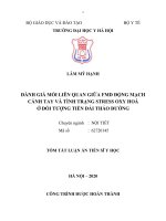 Đánh giá mối liên quan giữa FMD động mạch cánh tay và tình trạng stress oxy hoá ở đối tượng tiền đái tháo đường tt 