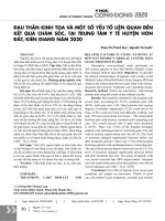 Đau thần kinh tọa và một số yếu tố liên quan đến kết quả chăm sóc, tại Trung tâm Y tế huyện Hòn Đất, Kiên Giang năm 2020