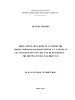 (Luận văn thạc sĩ) biện chứng kinh tế và chính trị trong chính sách kinh tế mới của v i lenin và sự vận dụng nó vào việc xây dựng kinh tế thị trường ở việt nam hiện nay 