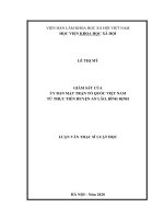 Giám sát của ủy ban mặt trận tổ quốc việt nam từ thực tiễn huyện an lão, bình định 