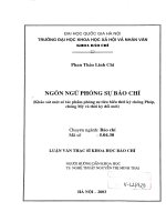 (Luận văn thạc sĩ) ngôn ngữ phóng sự báo chí  luận văn ths  truyền thông đại chúng 5 04 30 
