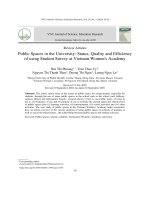 Không gian công cộng trong trường đại học: Thực trạng, chất lượng và hiệu quả sử dụng qua khảo sát sinh viên Học viện Phụ nữ Việt Nam