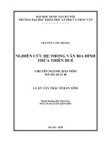 (Luận văn thạc sĩ) nghiên cứu hệ thống văn bia đình thừa thiên huế  