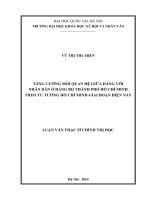 (Luận văn thạc sĩ) tăng cường mối quan hệ giữa đảng với nhân dân ở đảng bộ thành phố hồ chí minh theo tư tưởng hồ chí minh giai đoạn hiện nay 