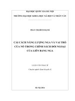 (Luận văn thạc sĩ) cải cách năng lượng nga và vai trò của nó trong chính sách đối ngoại của liên bang nga  