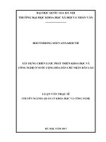 (Luận văn thạc sĩ) xây dựng chiến lược phát triển khoa học và công nghệ ở nước cộng hòa dân chủ nhân dân lào   