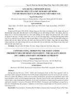 Xây dựng, chỉnh đốn Đảng theo di chúc của chủ tịch Hồ Chí Minh   vấn đề phẩm chất cán bộ, đảng viên hiện nay