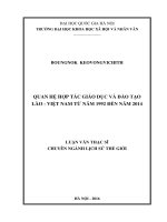 (Luận văn thạc sĩ) quan hệ hợp tác giáo dục và đào tạo lào   việt nam từ năm 1992 đến năm 2014 