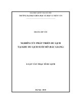 (Luận văn thạc sĩ) nghiên cứu phát triển du lịch tại khu du lịch suối mỡ (bắc giang)   