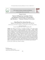 Đánh giá các yếu tố gây ra căng thẳng trong học tập của sinh viên Trường Đại học Kinh tế, Đại học Quốc gia Hà Nội