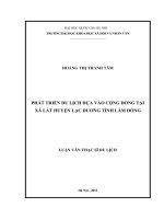 (Luận văn thạc sĩ) phát triển du lịch dựa vào cộng đồng tại xã lát, huyện lạc dương, tỉnh lâm đồng   