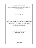 (Luận văn thạc sĩ) dân chủ làng xã ở nước ta hiện nay qua thực tế ở huyện ứng hòa, thành phố hà nội 