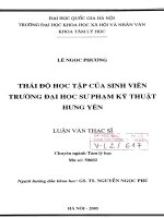(Luận văn thạc sĩ) thái độ học tập của sinh viên trường đại học sư phạm kỹ thuật hưng yên 