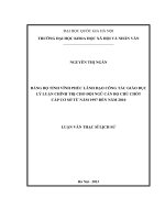 (Luận văn thạc sĩ) đảng bộ tỉnh vĩnh phúc lãnh đạo công tác giáo dục lý  luận chính trị cho đội ngũ cán bộ chủ chốt cấp cơ sở từ năm 1997 đến năm 2010 