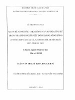(Luận văn thạc sĩ) quan hệ nàng dâu   mẹ chồng và văn hoá ứng xử trong gia đình người việt đồng bằng sông hồng (trường hợp làng la cả, xã dương nội, huyện hoài đức, tỉnh hà tây) 