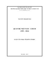(Luận văn thạc sĩ) quan hệ việt nam   czech ( 1993 2014) 