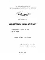 (Luận án tiến sĩ) cái cười trong ca dao người việt  luận án TS  văn học dân gian 5 04 07 